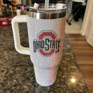 Ohio State Rhinestone Tumbler with Handle